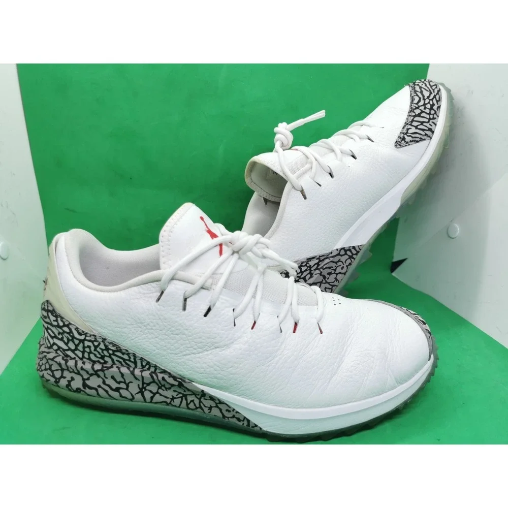 Jordan ADG Golf Shoes Mens Size 9 White Cement Elephant Spikeless AR7995-100
